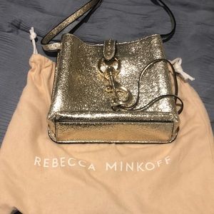 Gold Rebecca Minkoff bag in perfect condition - only used once!